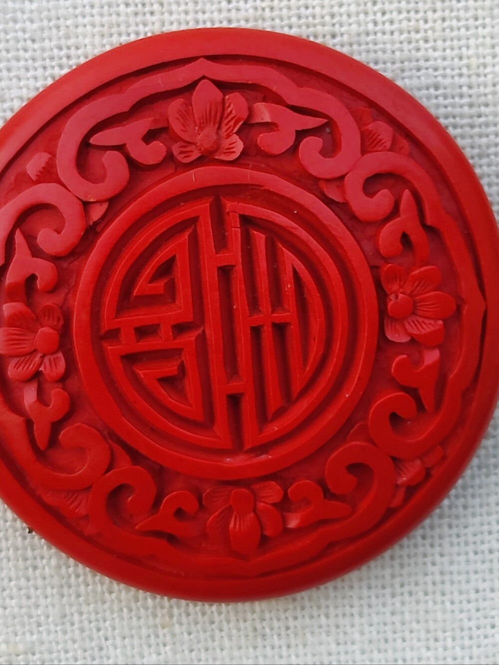 Vintage 12K GF Cinnabar Pendant Necklace - Picture 3 of 7